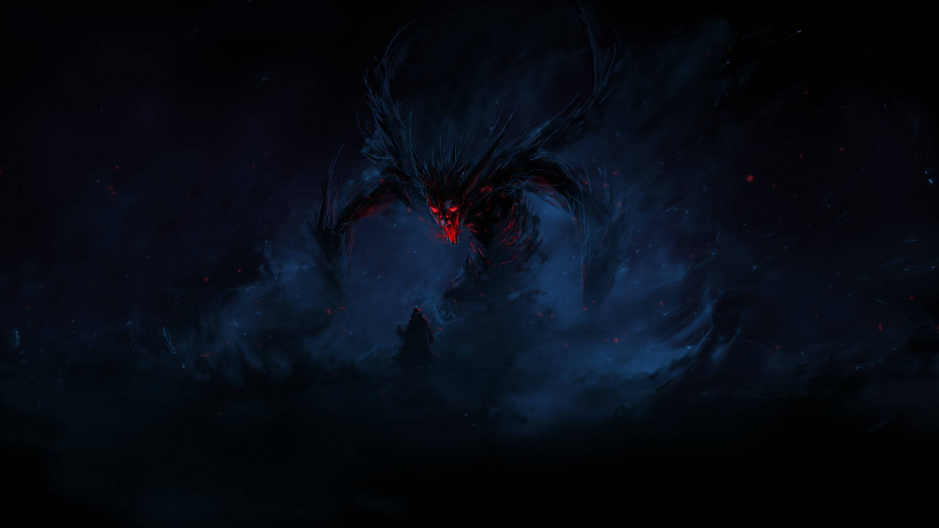 Black Anime Demon Background