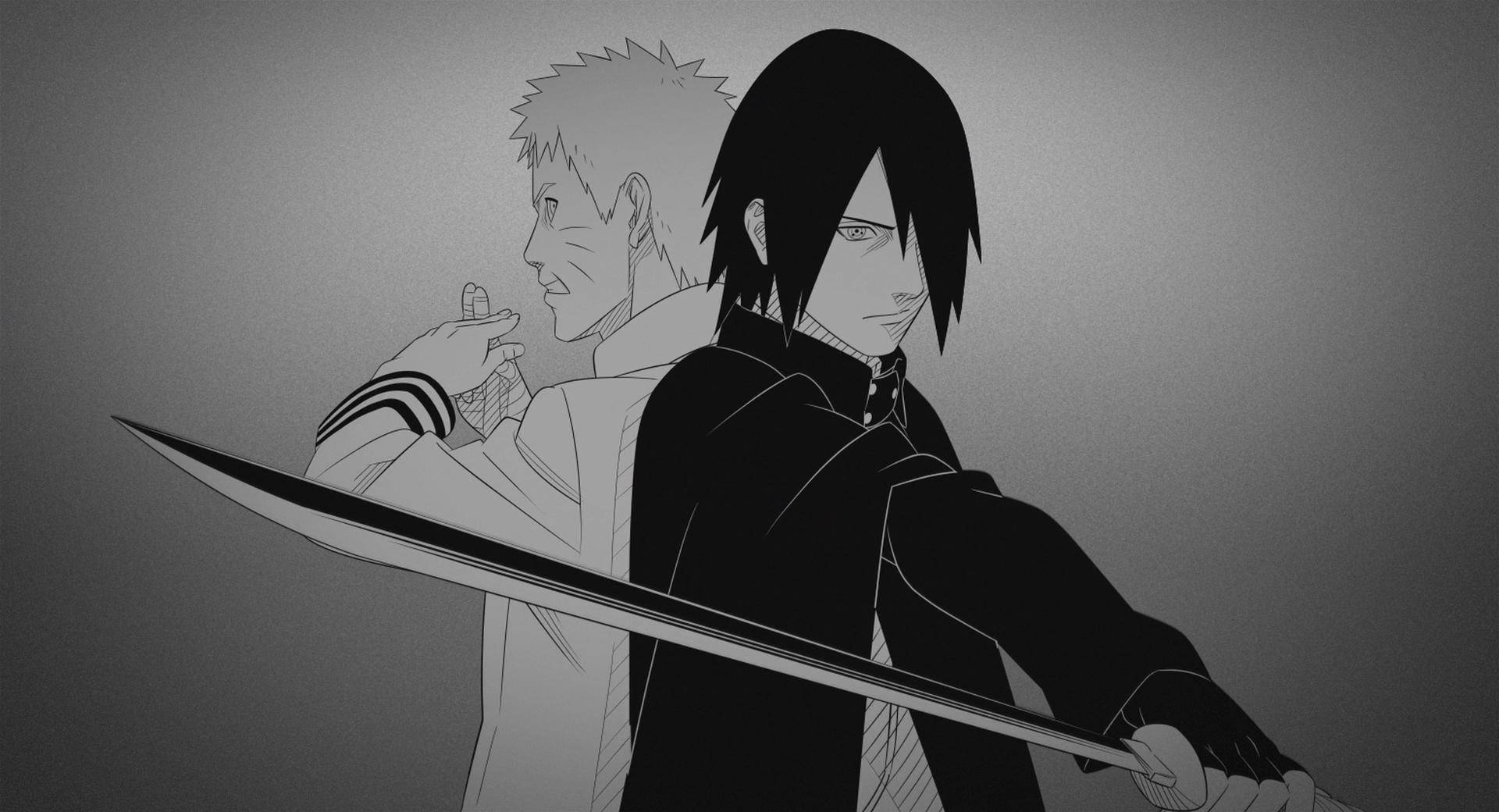 Black Anime Naruto And Sasuke Background