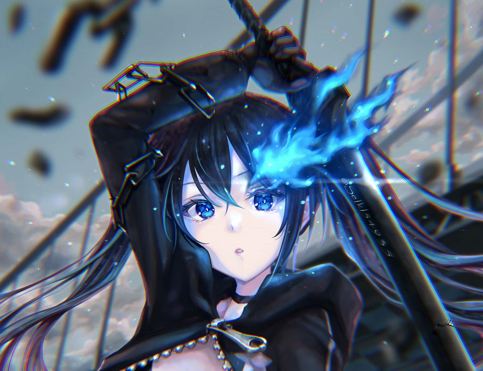Black Anime Pfp Black Rock Shooter Background