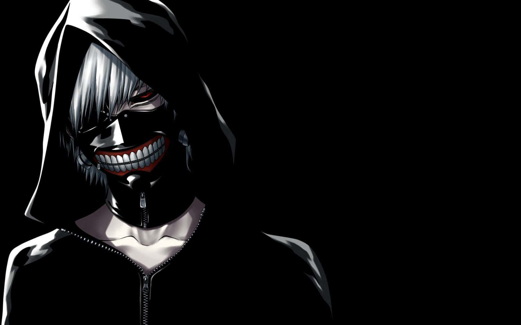Black Anime Pfp Kaneki With Hoodie Background