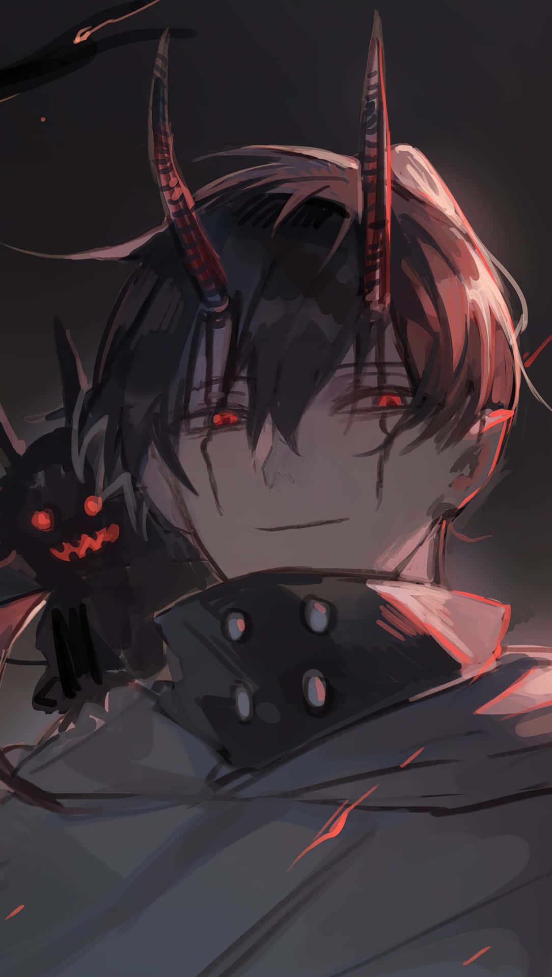 Black Anime Pfp Of Demon Boy Background