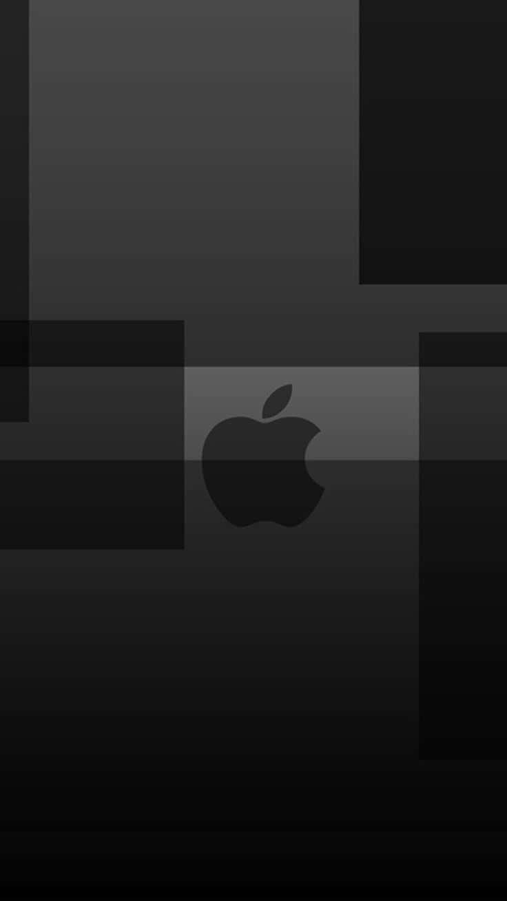 Black Apple Logo In Black And Gray Background