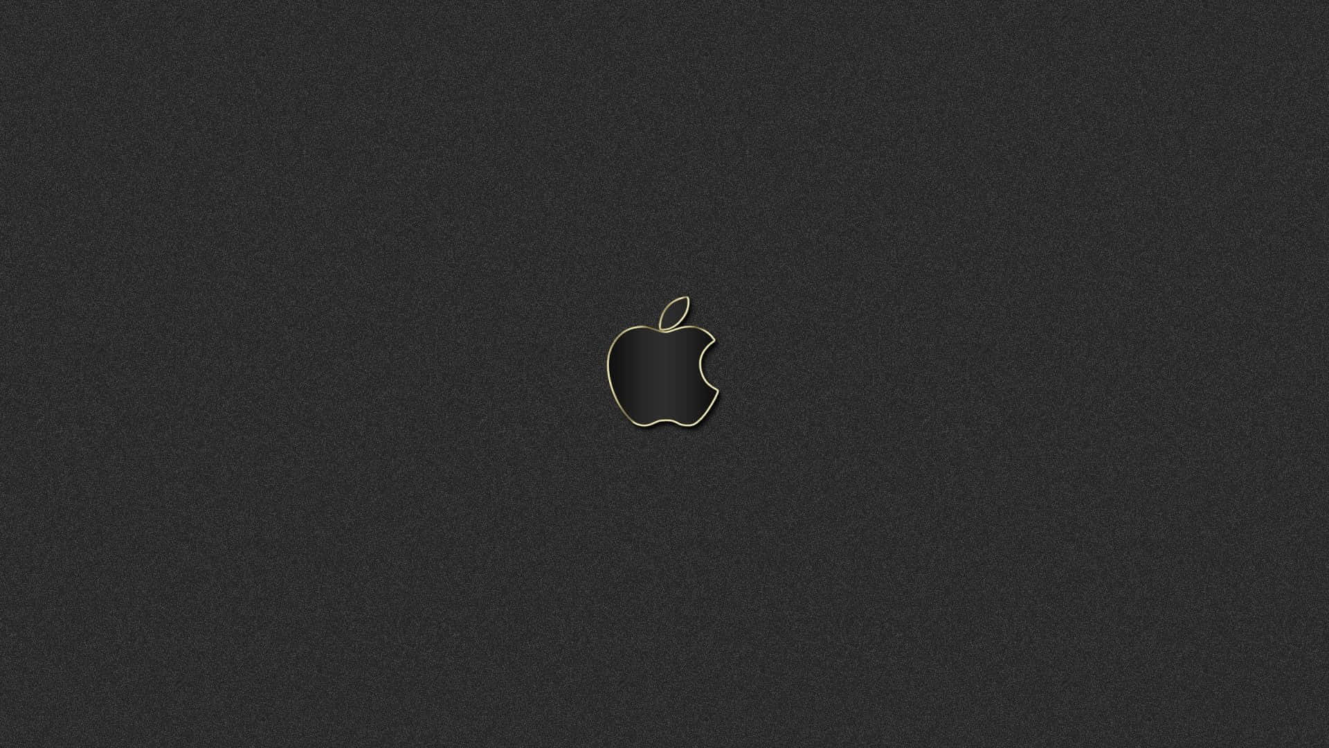 Black Apple Logo In Dark Gray Background