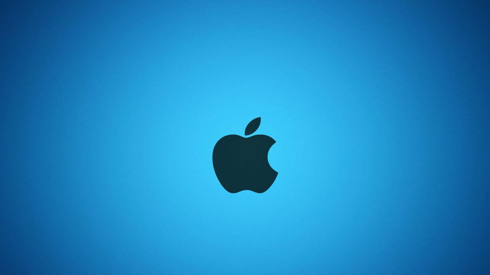 Black Apple Logo In Gradient Blue Background