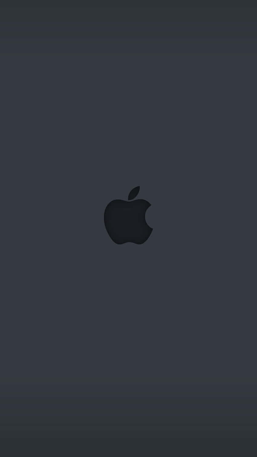 Black Apple Logo In Gray Background