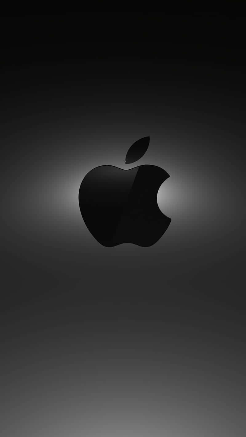 Black Apple Logo In Gray Black Background