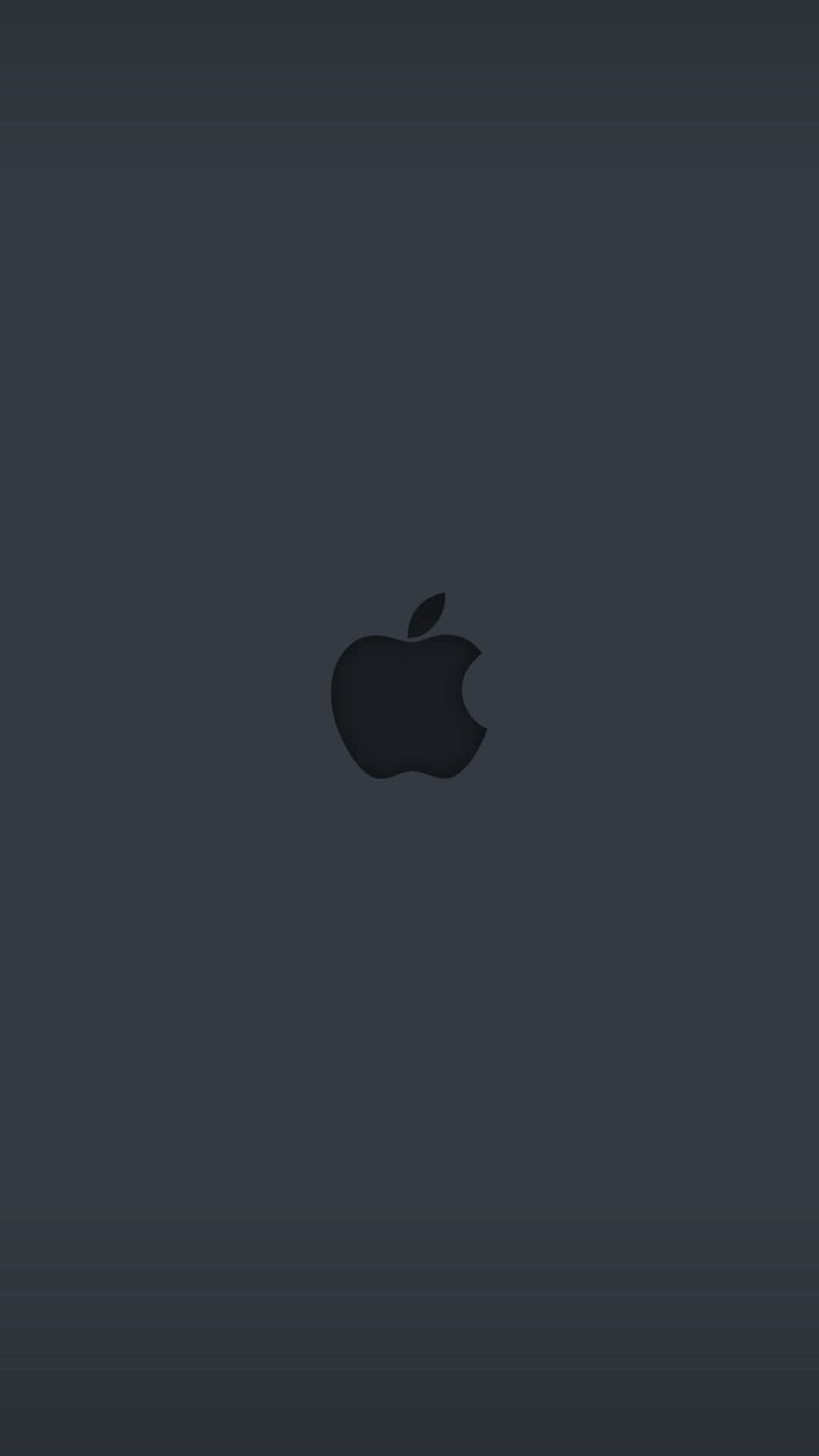 Black Apple Logo In Simple Gray Background