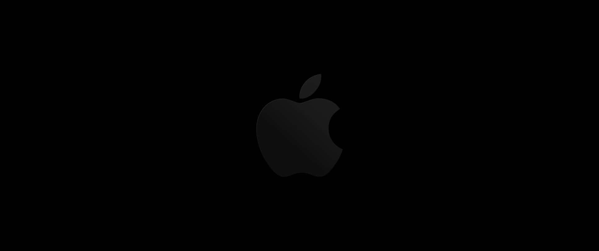 Black Apple Logo In Solid Black Background