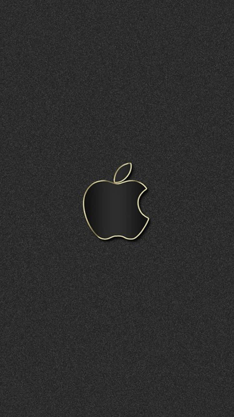 Black Apple Logo With Silver Lining Background