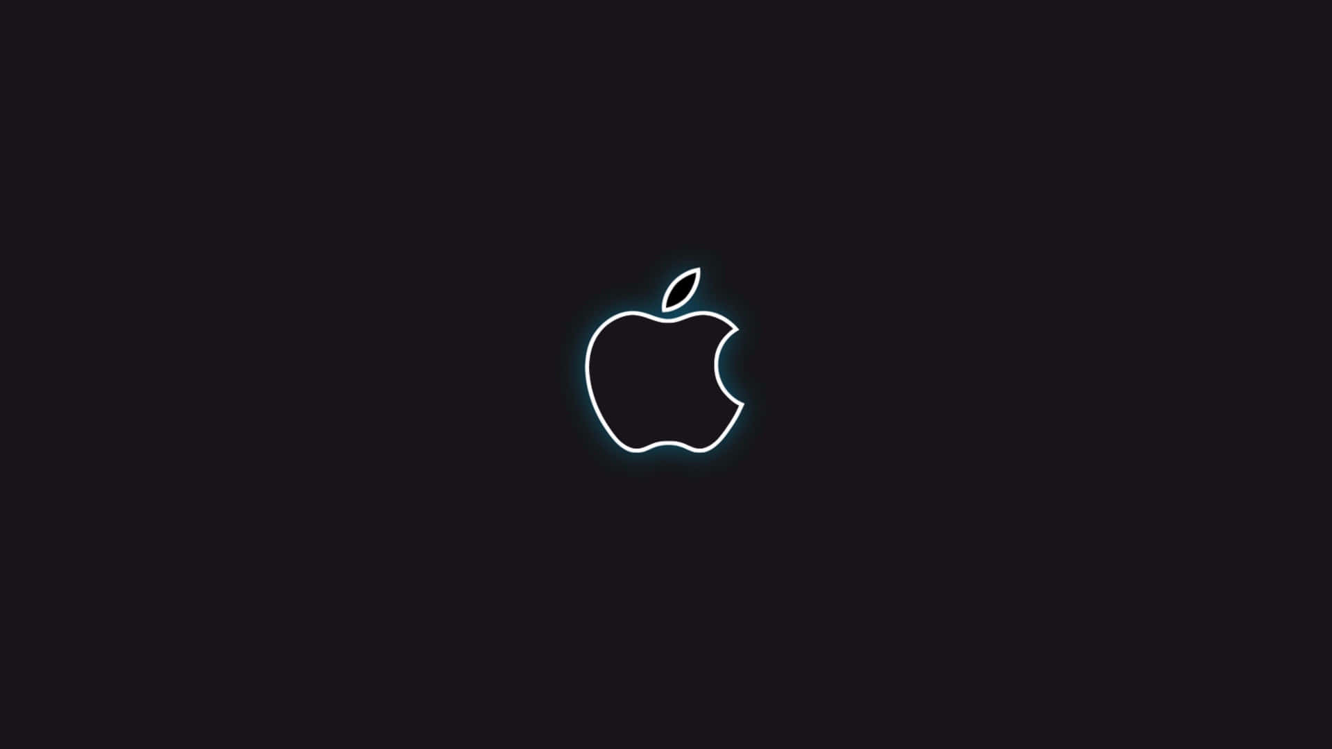 Black Apple Logo With White Outline Background