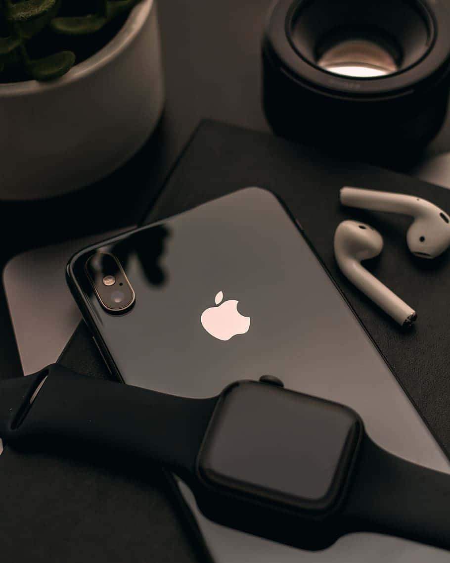 Black Apple Watch Iphone X Background