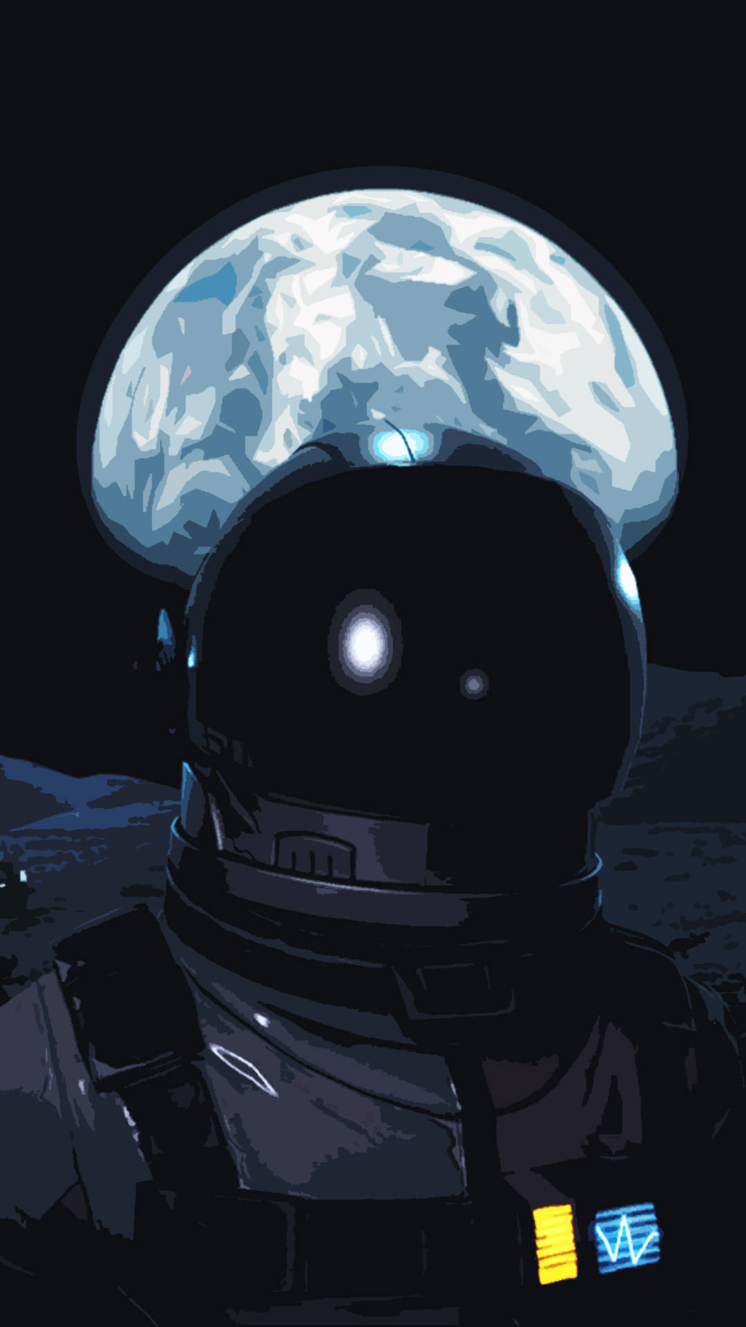 Black Astronaut Dark Phone Background