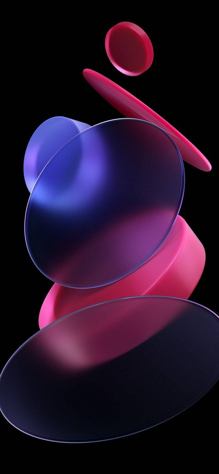 Black Backdrop With 3d Shapes Miui Wallpaper