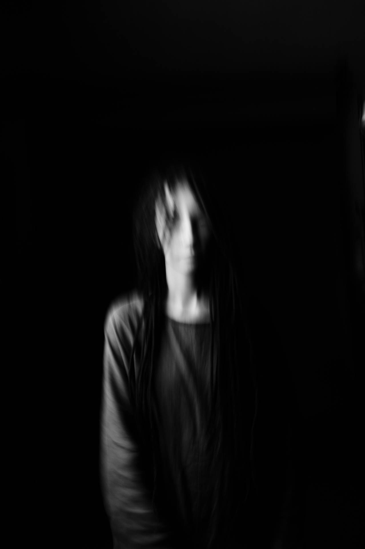 Black Background Blurred Woman Background