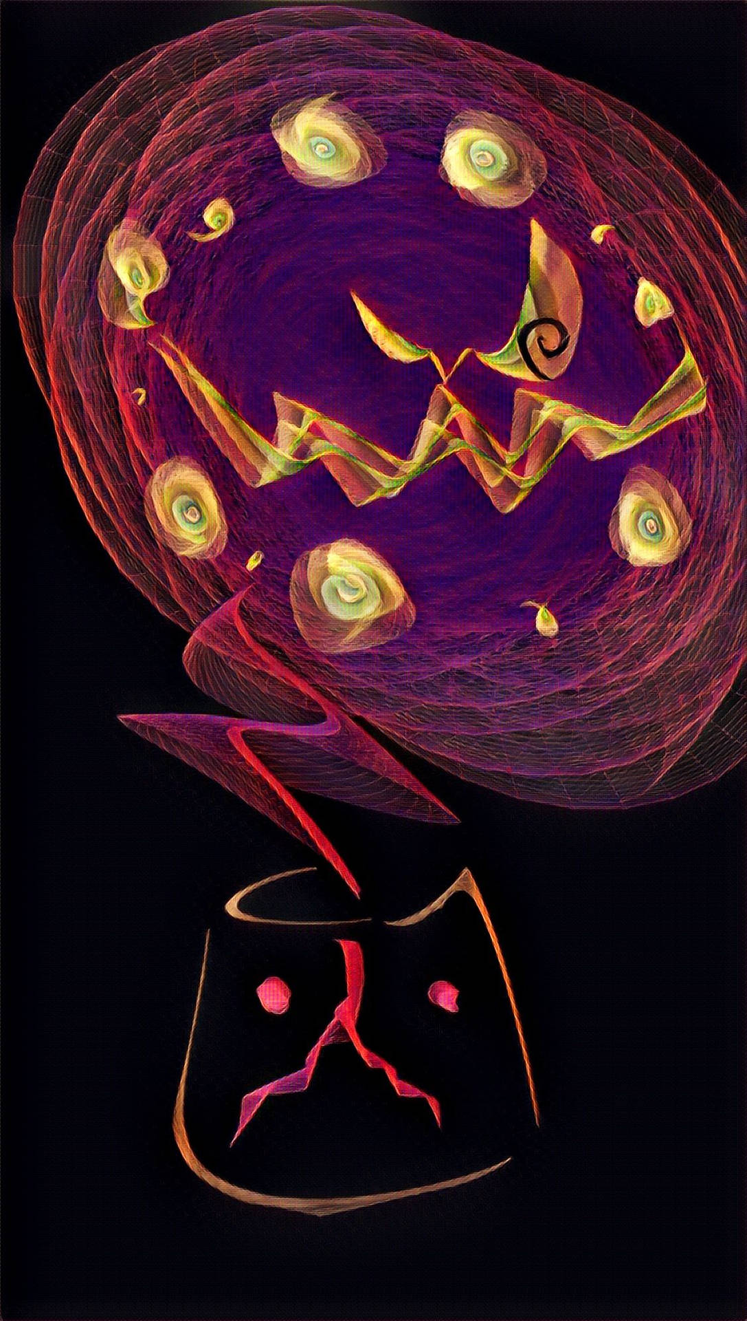 Black Background Glowing Spiritomb