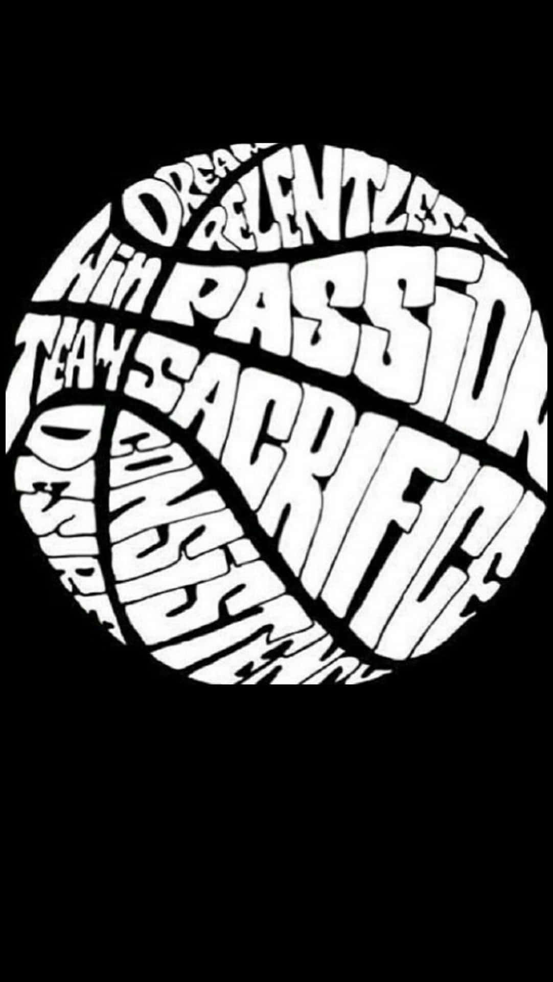 Black Basketball Doodle Typography Background