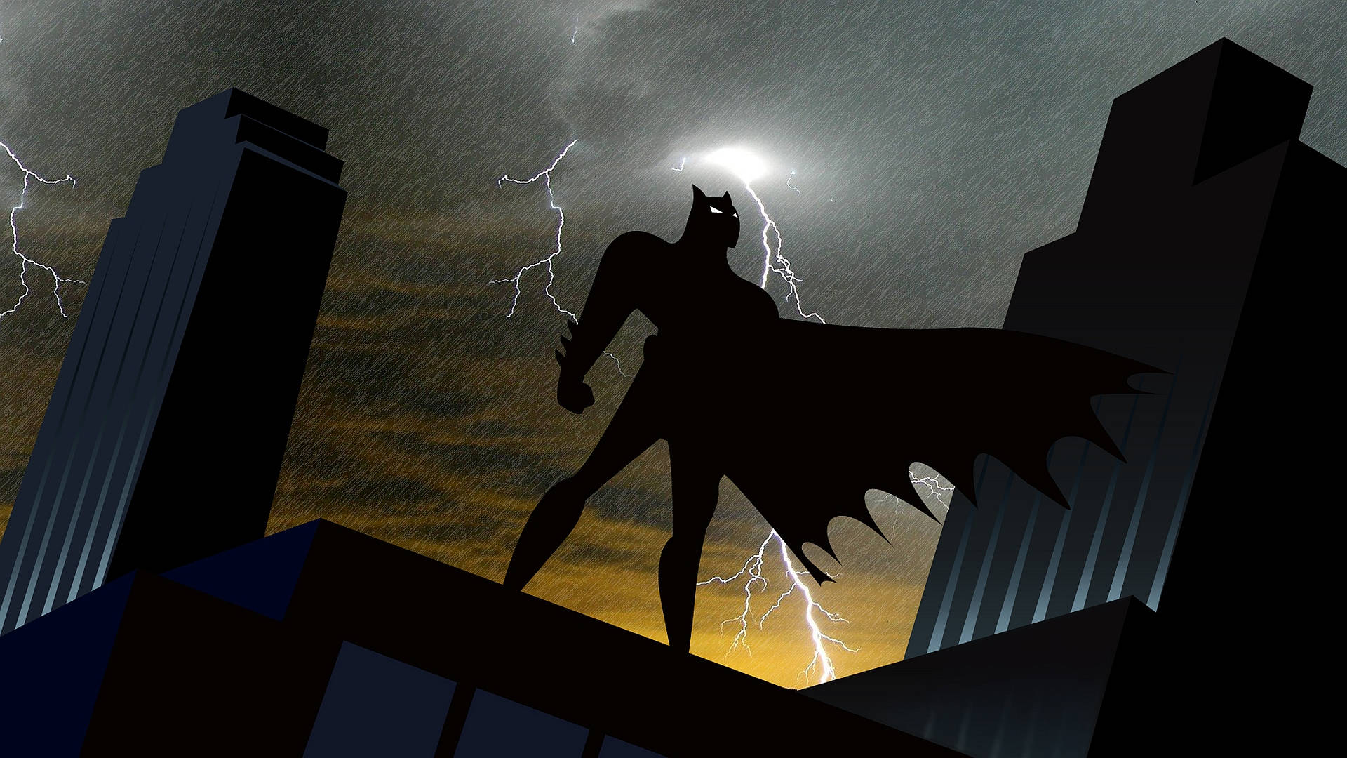 Black Batman Animated Lightning Desktop Background