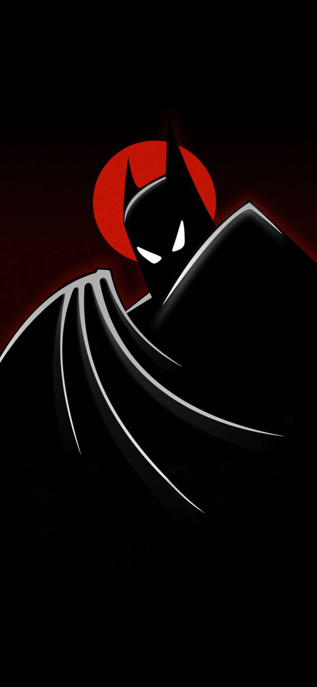 Black Batman Art Red Moon Animated Mobile