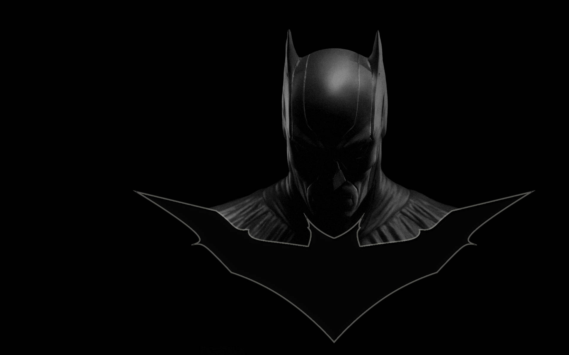 Black Batman Minimalistic Logo Background