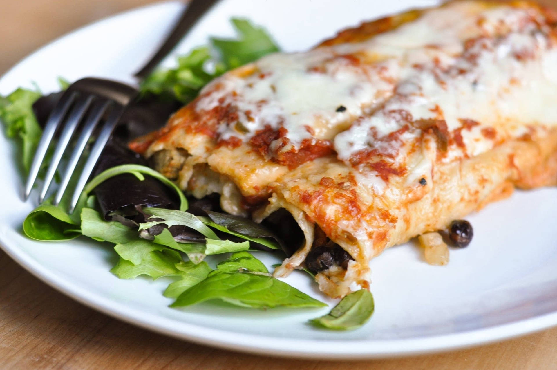 Black Bean Enchiladas Platter Background