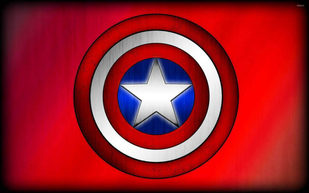 Black Border Red Captain America Shield Background