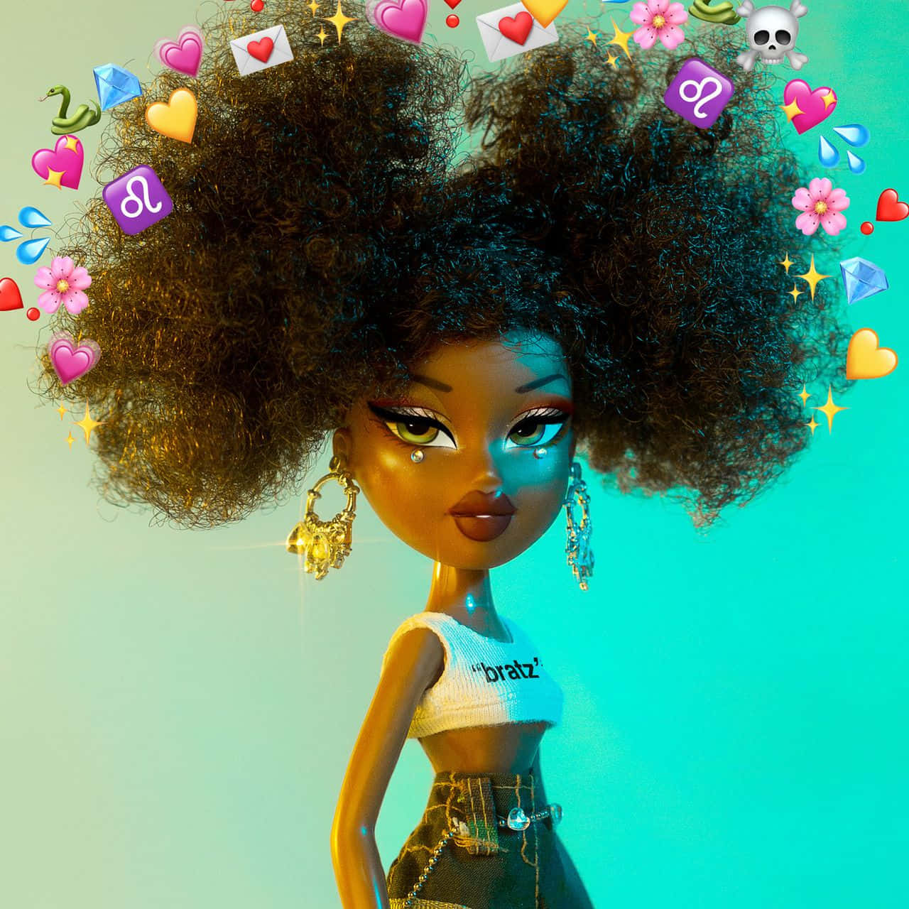 Black Bratz Aesthetic Emoji Background