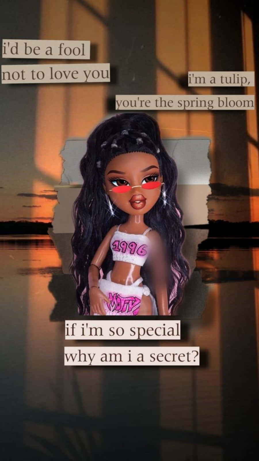 Black Bratz Aesthetic Love Quotes Background