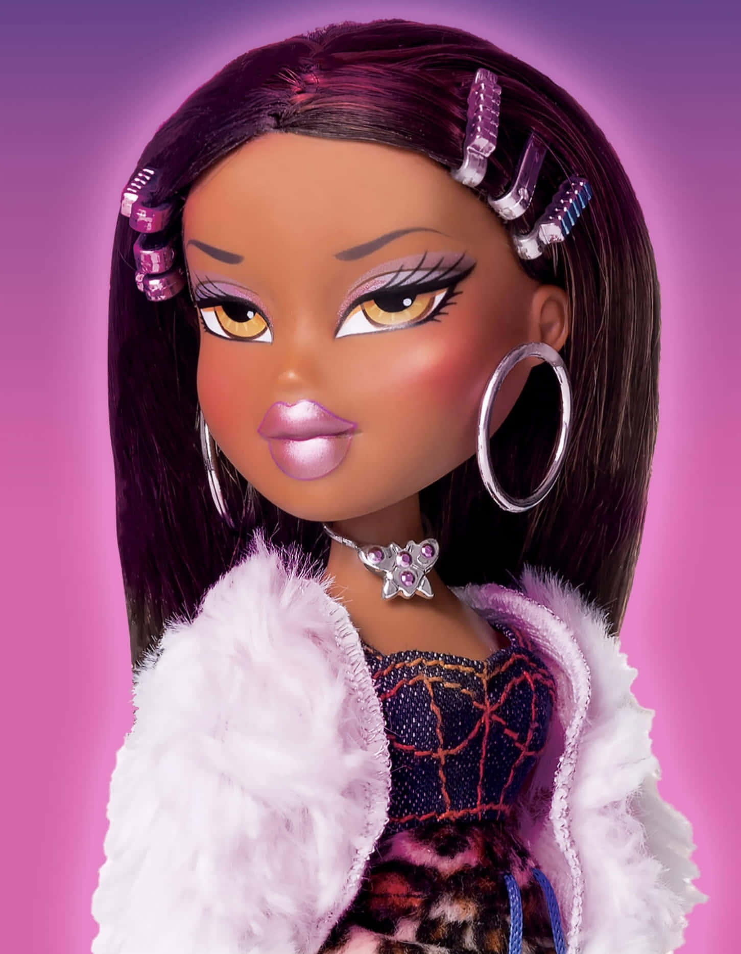 Black Bratz Aesthetic Pink And Purple Gradient Background
