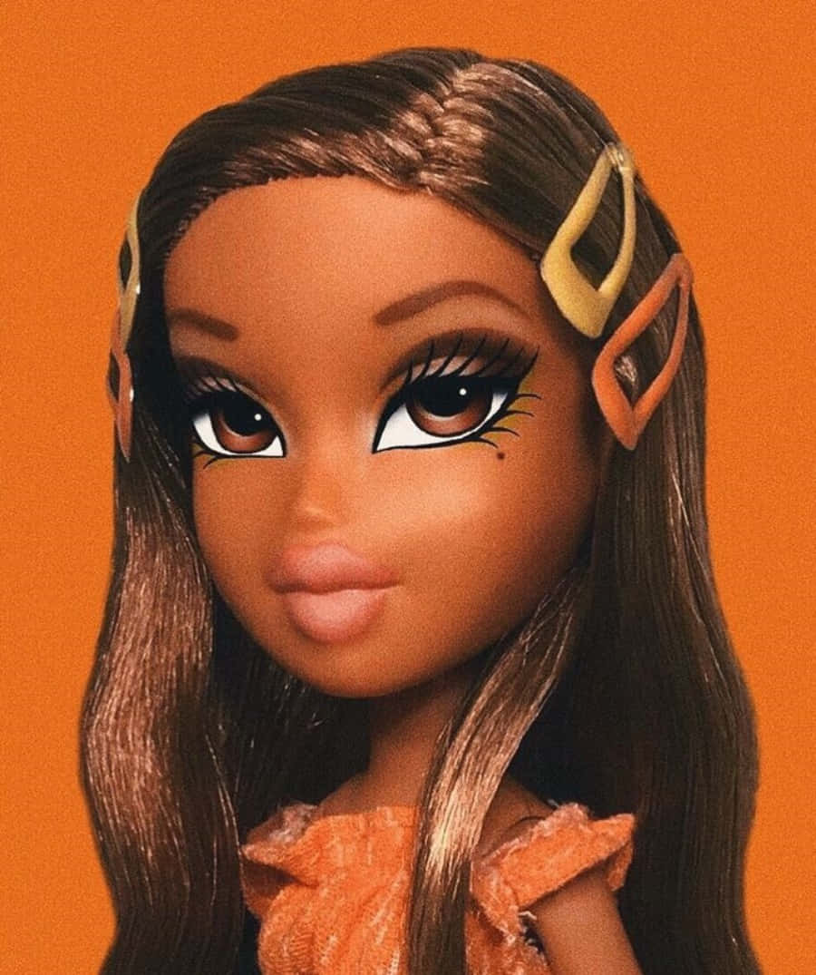 Black Bratz Aesthetic Sasha Orange Background Background