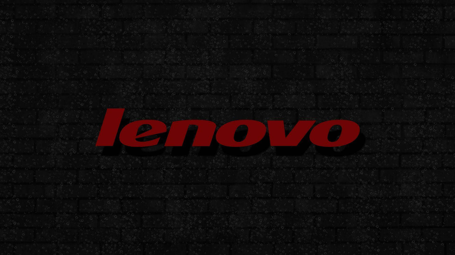 Black Bricked Walls Red Lenovo Hd Background