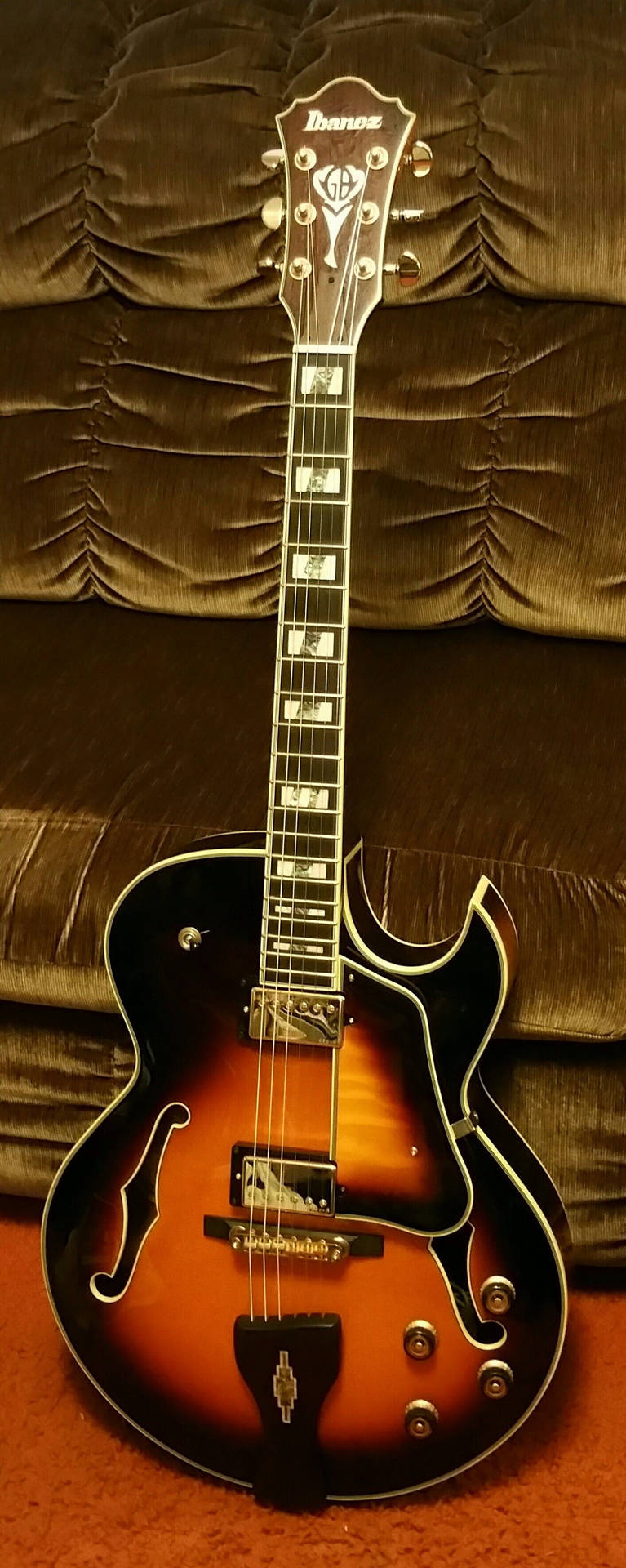 Black Brown Acoustic Guitar Background