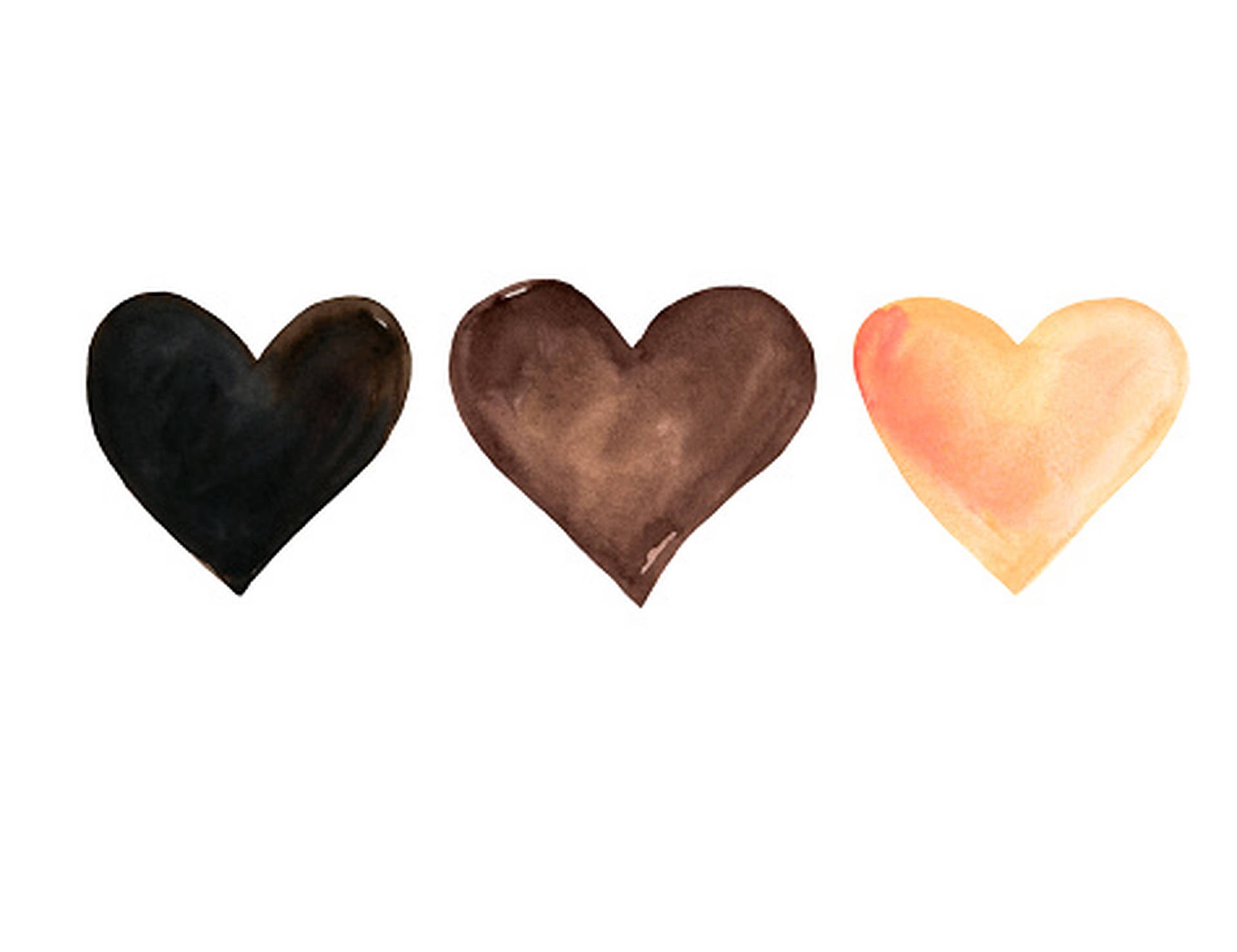 Black Brown Yellow Hearts Background