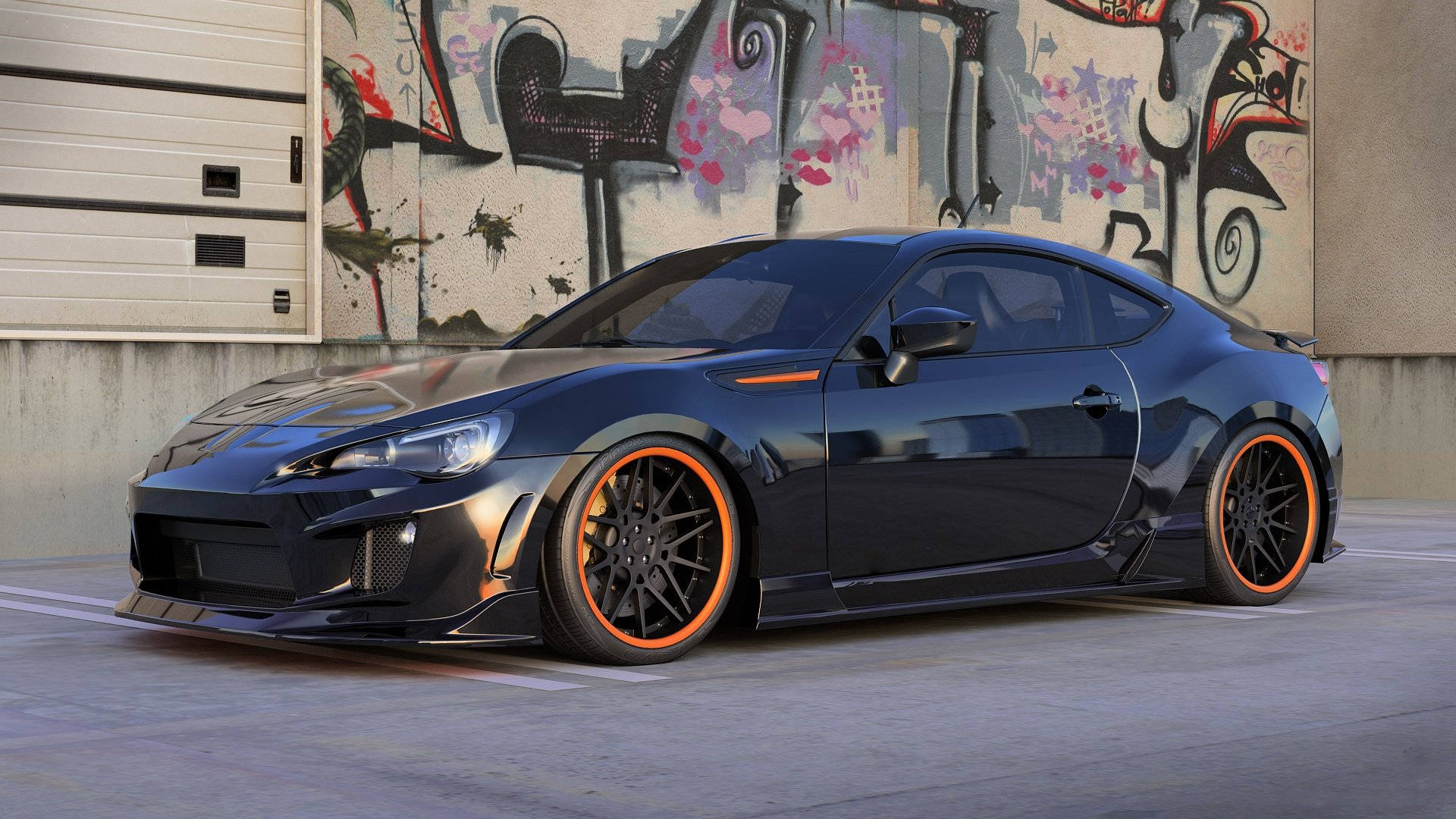 Black Brz With Graffiti Background