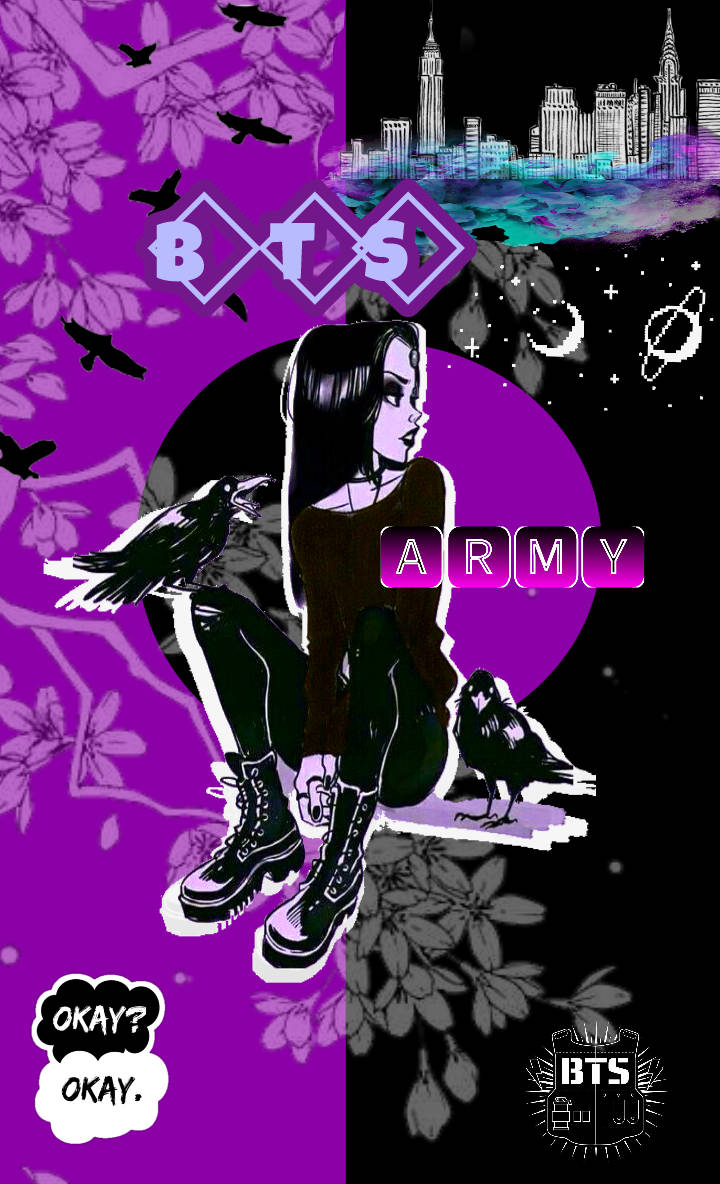 Black Bts Army Girl Background