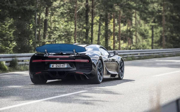 Black Bugatti Chiron 4k