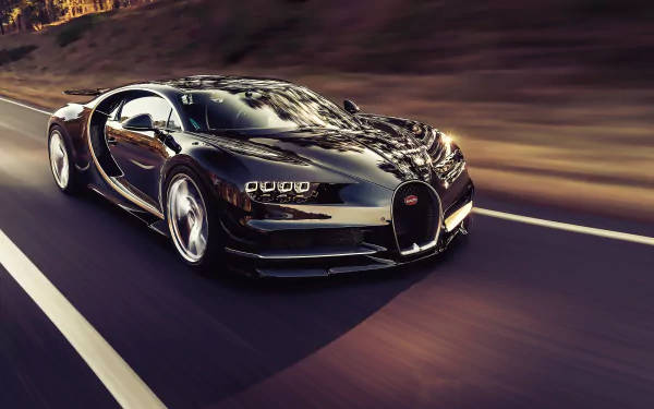 Black Bugatti Chiron 4k Background