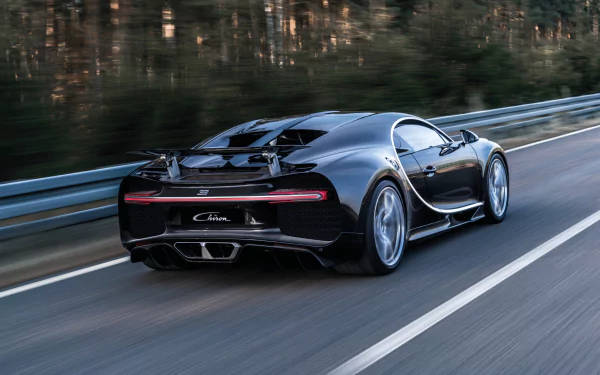 Black Bugatti Chiron In Motion 4k Background