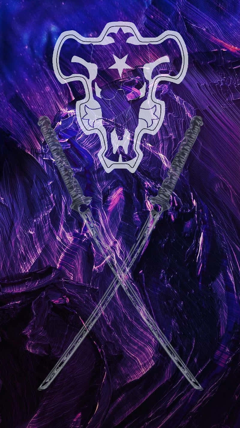 Black Bull Crestand Swords Black Clover Background