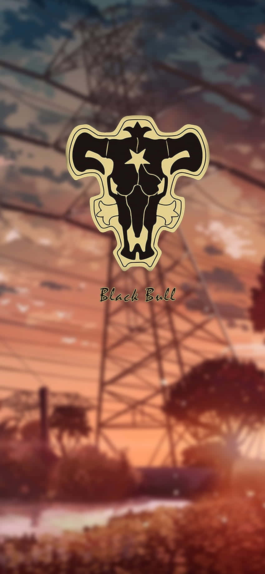 Black Bull Emblem Black Clover Background
