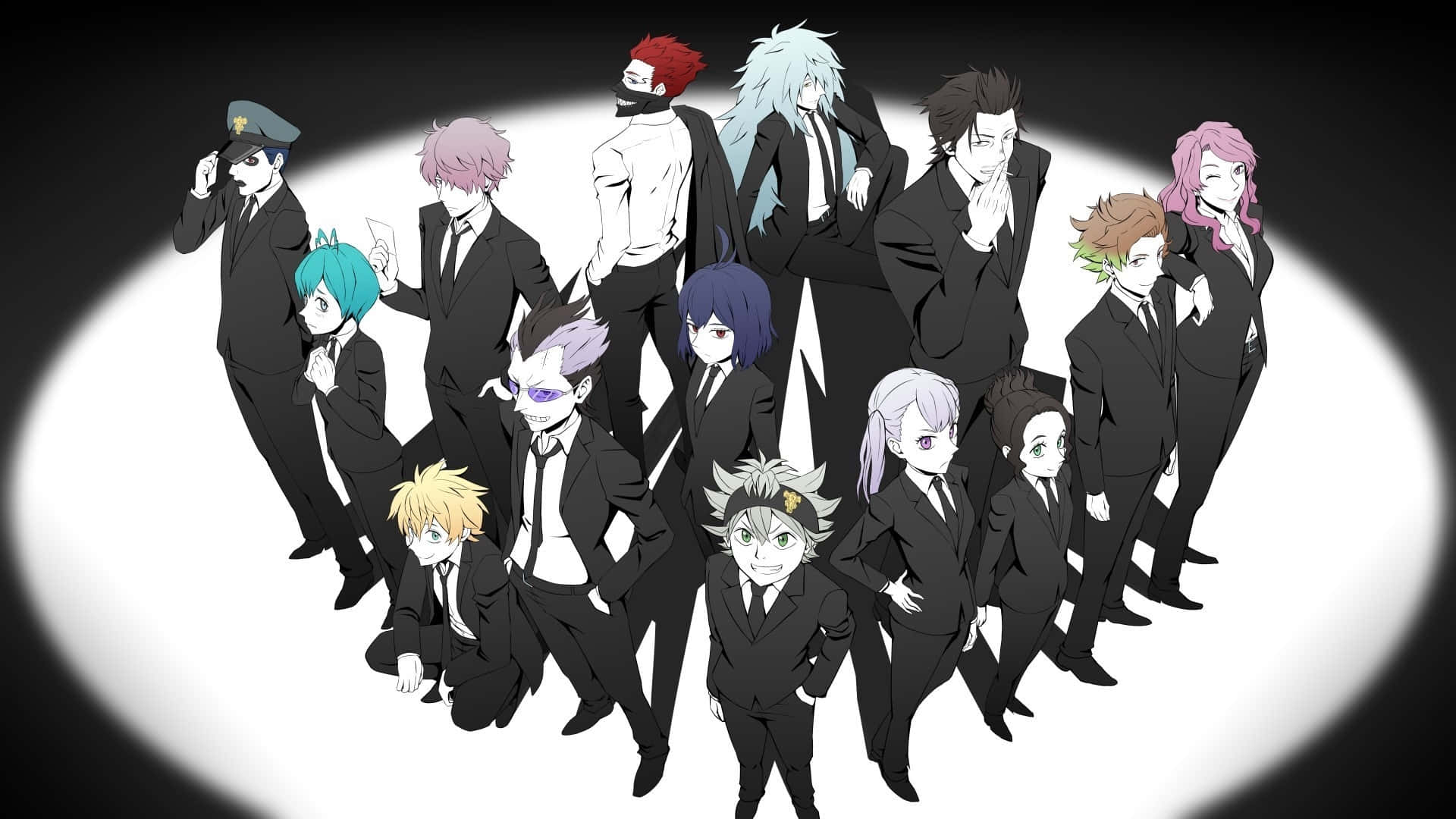 Black Bull Membersin Suits Background