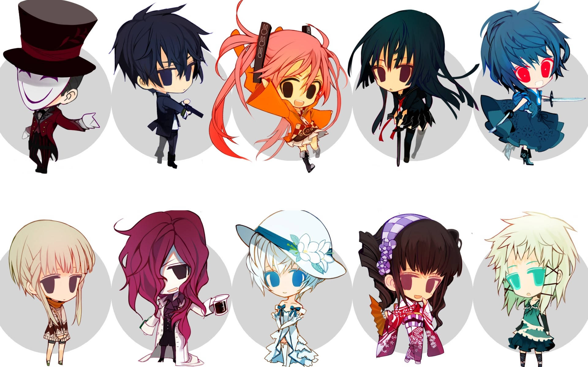 Black Bullet Chibi Characters Background
