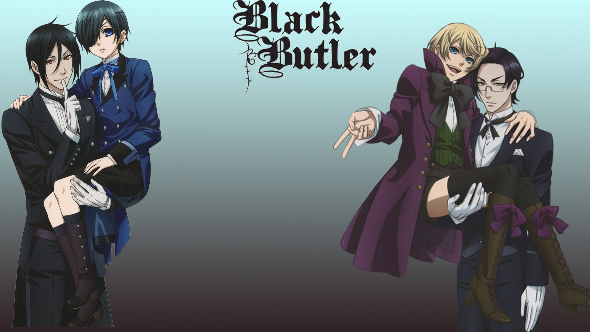 Black Butler With Their Master Background