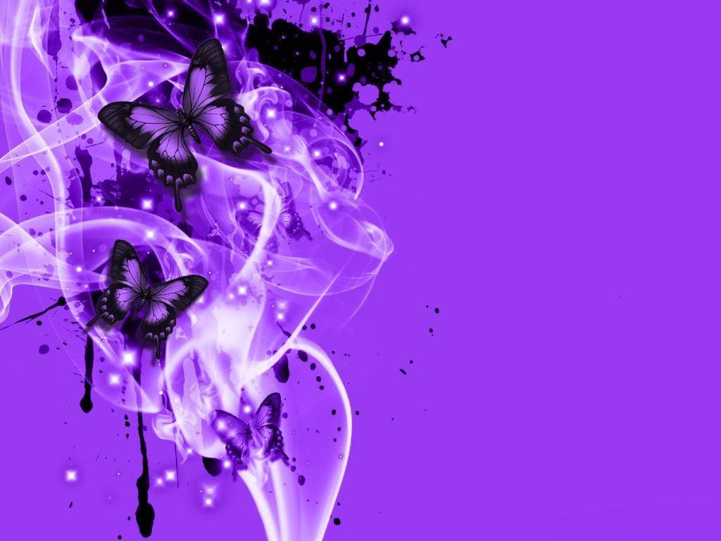 Black Butterfly On Purple Abstract Background Background