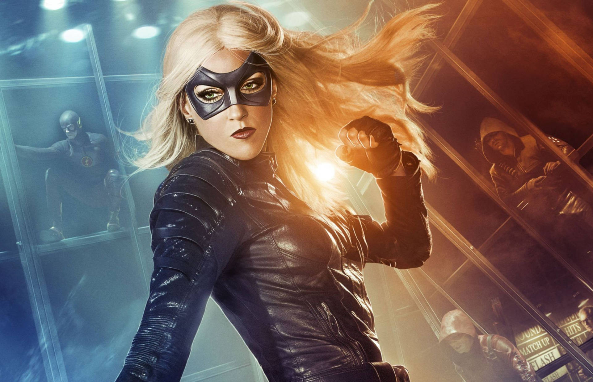 Black Canary With Clenched Fists Background