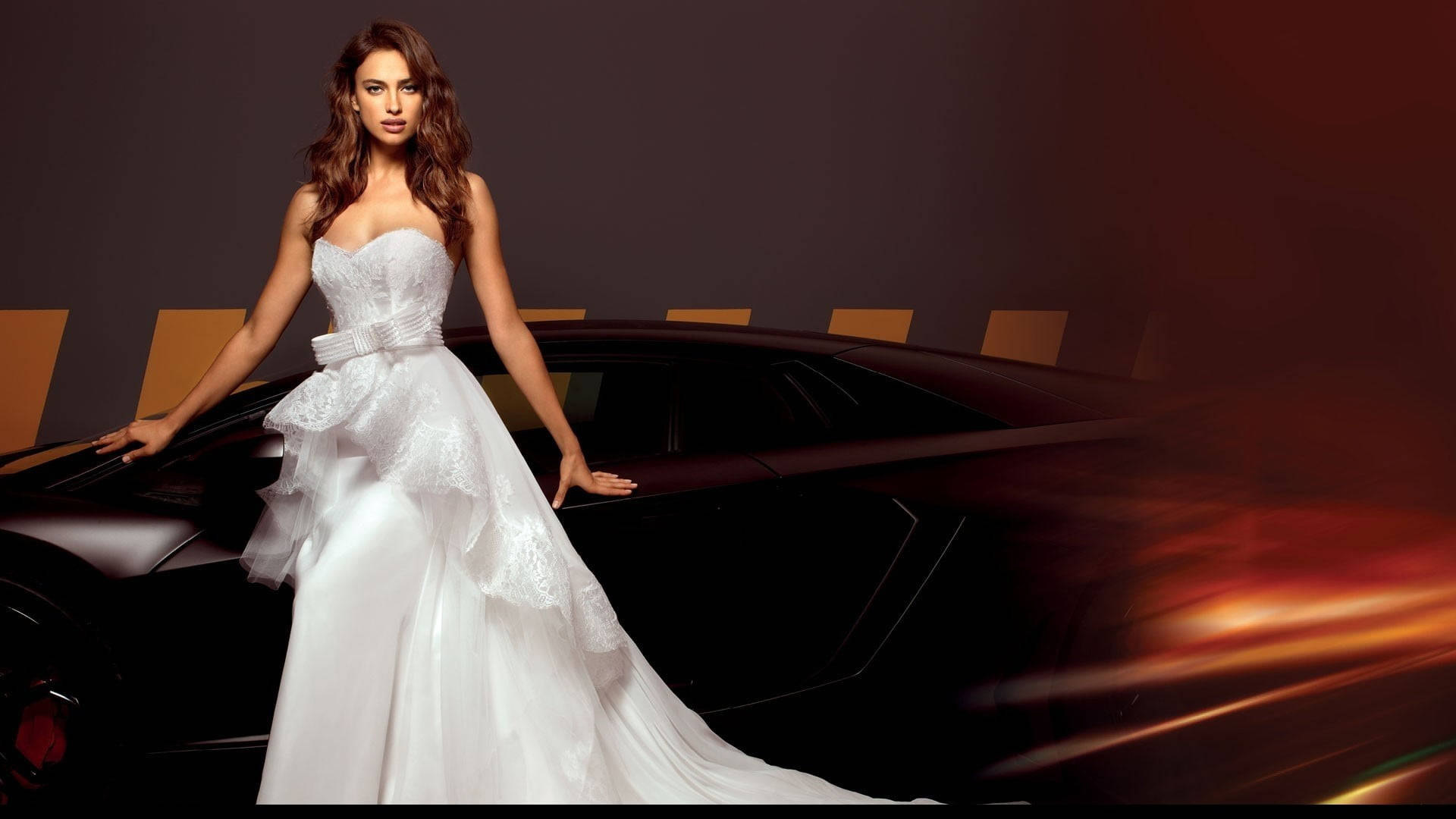 Black Car And Wedding Dress Background