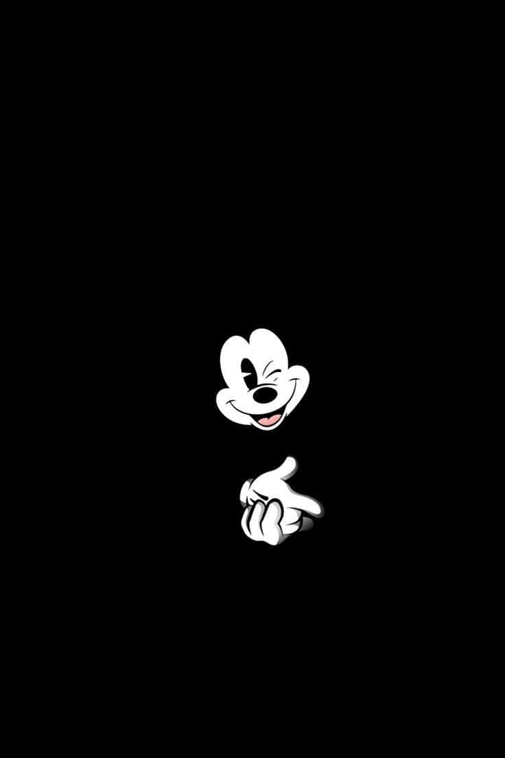 Black Cartoon Characters Mickey Mouse Black And White Background
