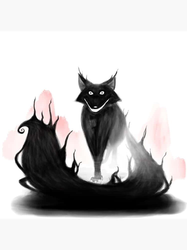 Black Cartoon Fox [wallpaper] Background