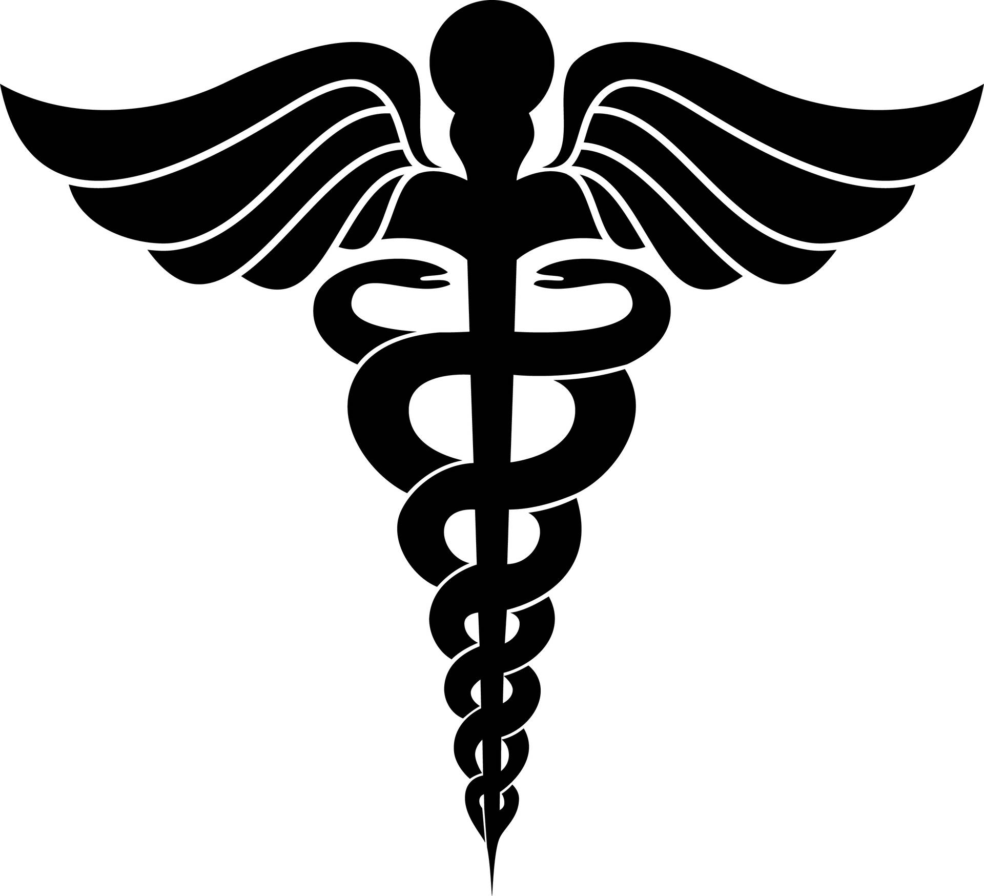 Black Cauduceus Medical Symbol Background