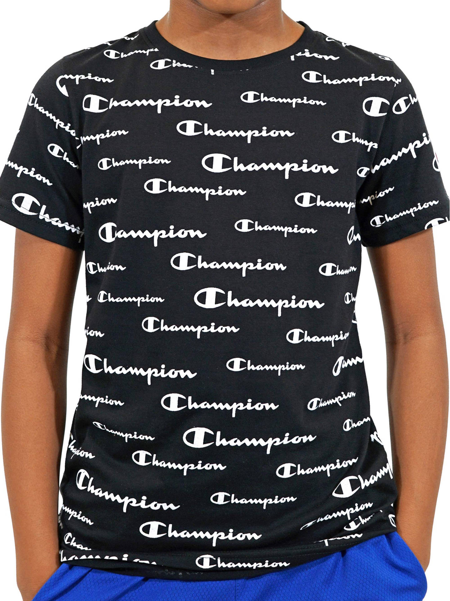 Black Champion Logo Shirt Background