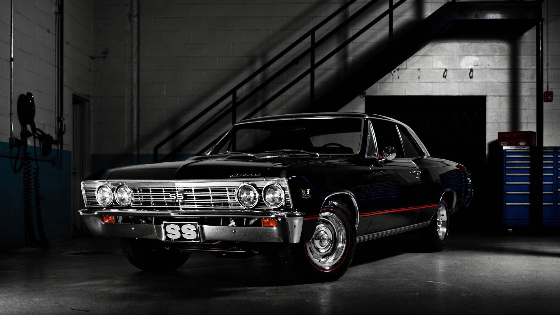 Black Chevrolet Chevelle Classic Car Background